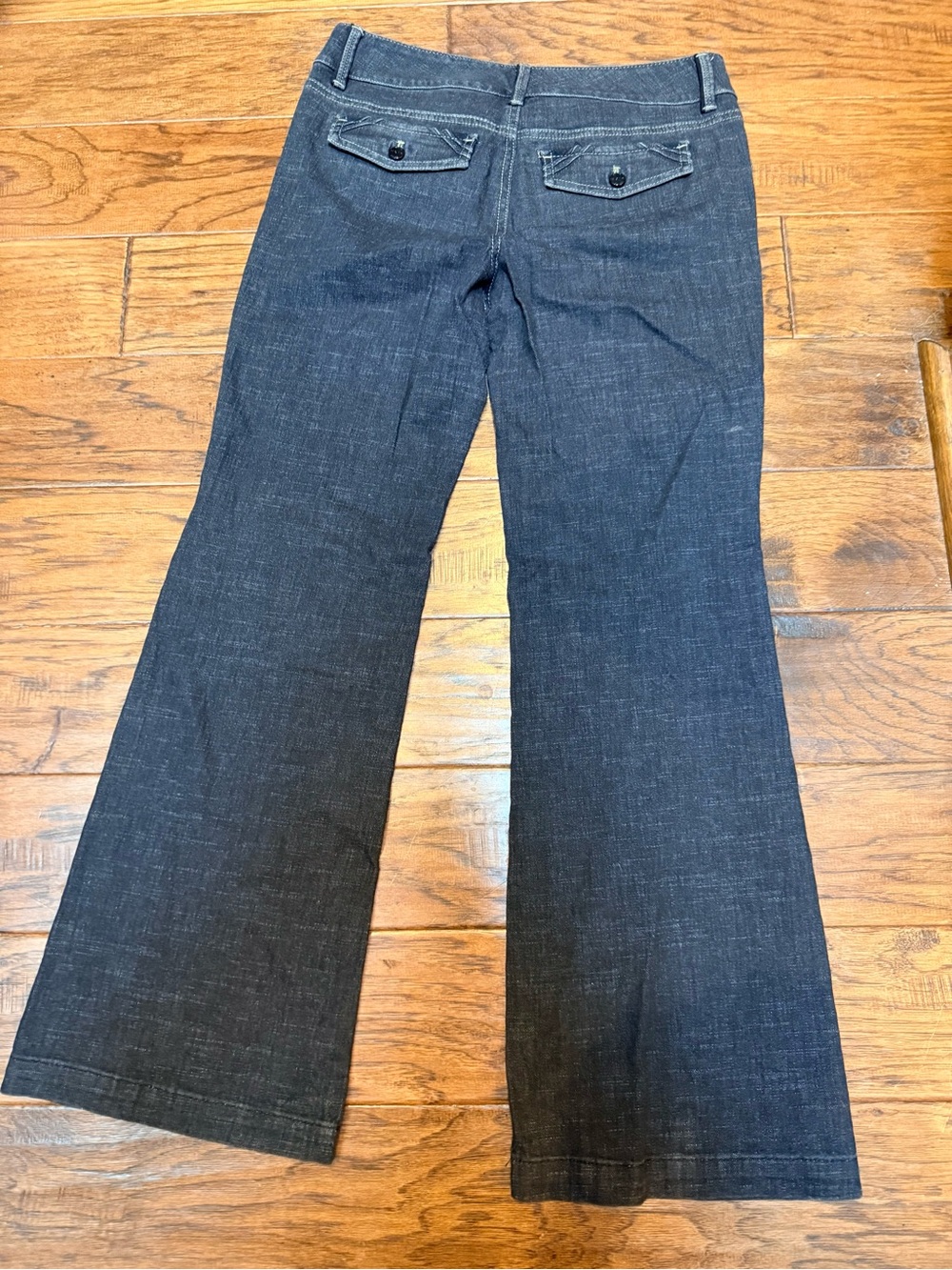 White House Black Market Noir Trouser Leg Jeans Size 4S Dark Wash Wide Leg Denim - Picture 14 of 15